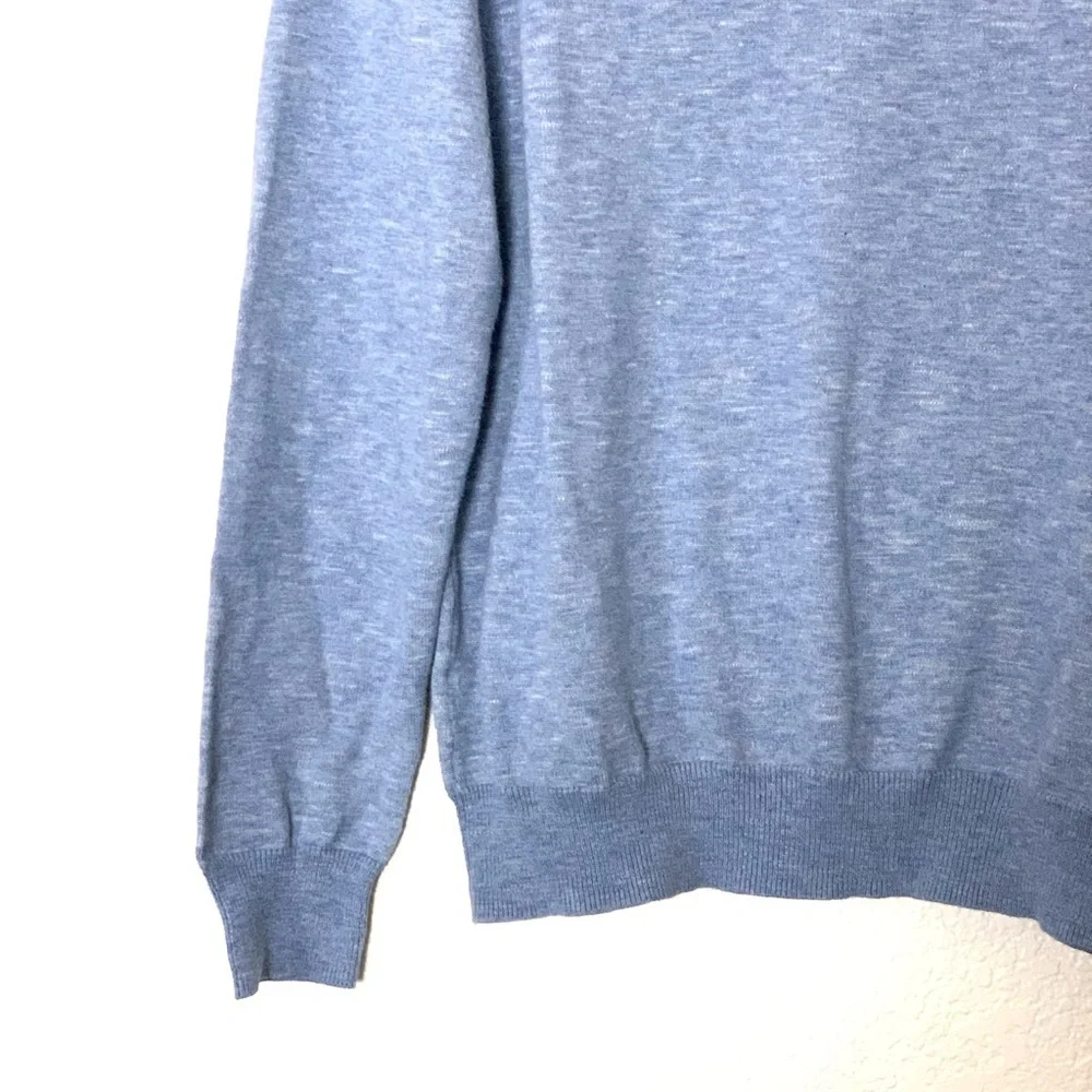 J. Crew | Cotton v neck long sleeve pullover sweater light blue size med…